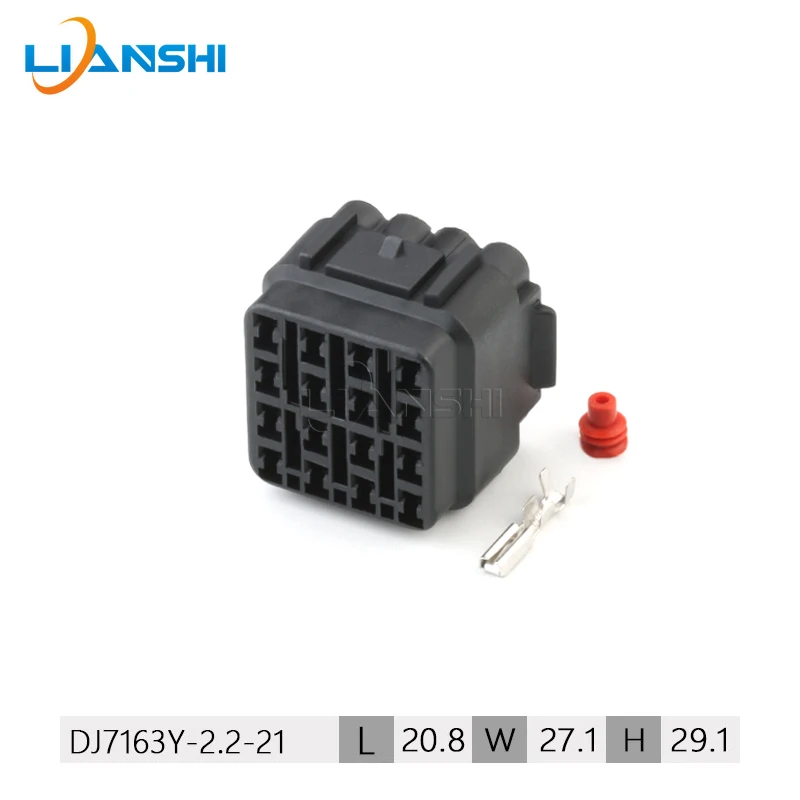 

Waterproof connector Headlight wiring harness plug 16 holes black rubber jacket with terminal 6188-0353/6181-6457