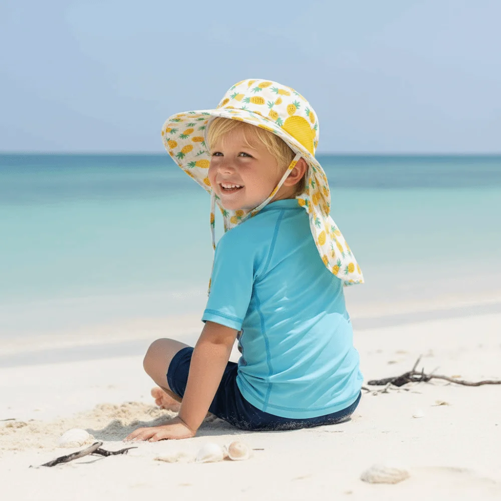 

Детская панама с дышащими сетчатыми вставками, с радужным узором/цветами, для мальчиков, солнцезащитная, удобная