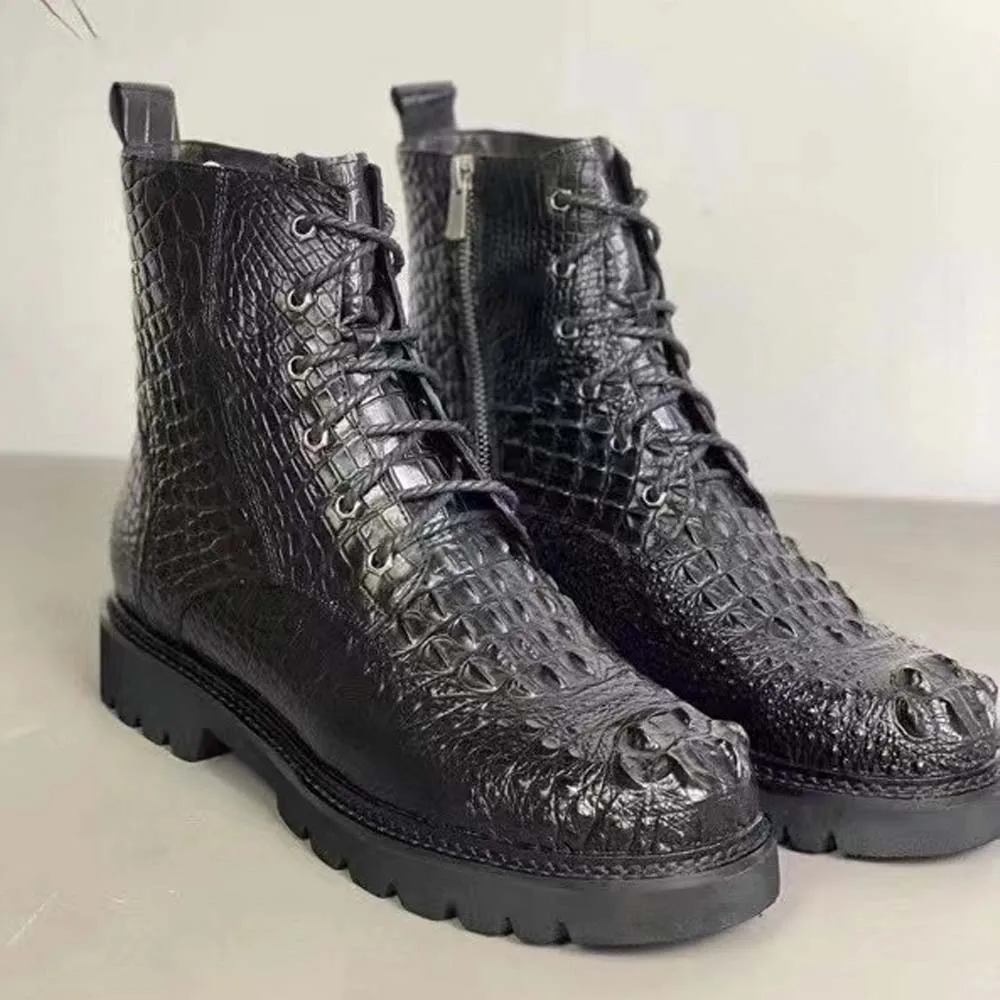 yingshang new arrival men crocodile leather boots for male crocodile boots men shoes male boots