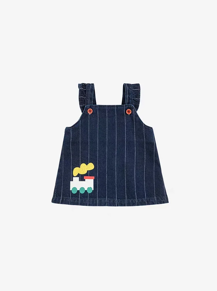 Novo bc 2025 outono crianças moletons e macacão conjuntos de roupas denim infantil da criança meninas vestido geral bonito bebê menino conjunto