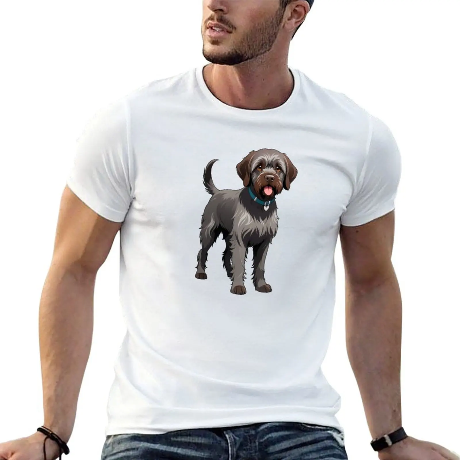 Wirehaired Pointing Griffon T-Shirt customs summer top t shirts men
