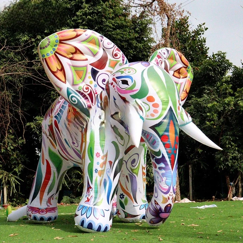 3 meters high exquisite inflatable elephant with LED lights for advertising decoration air-blown colorful mascot balloon toys