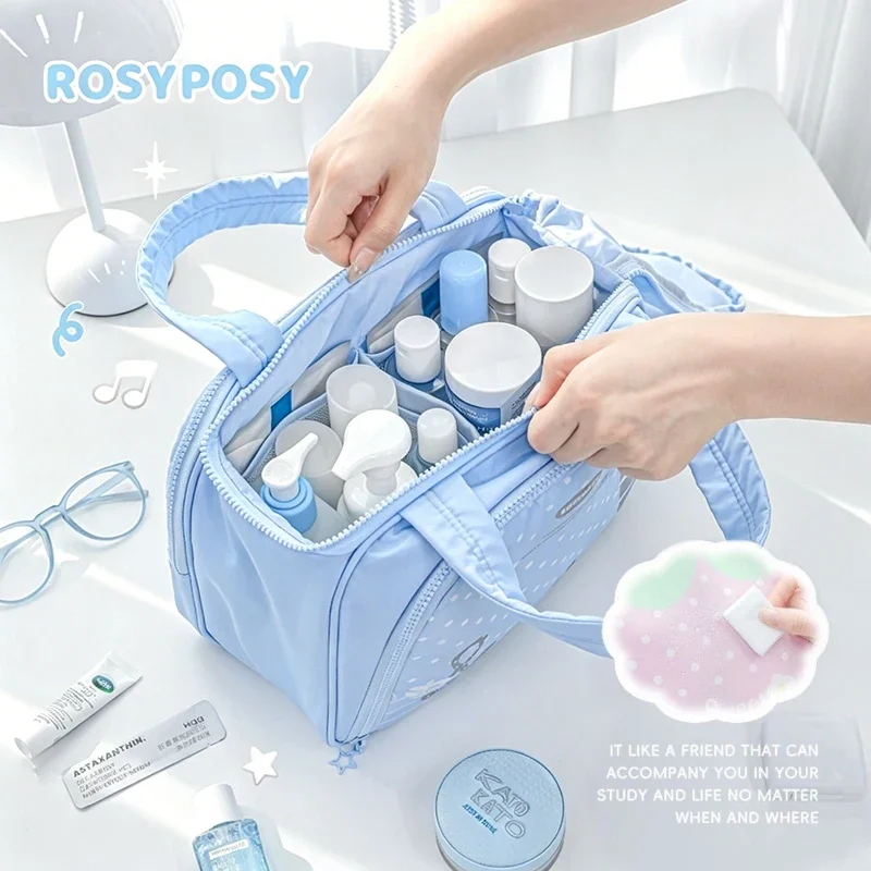 Bunte, multifunktionale Make-up-Tasche mit großem Fassungsvermögen, mehrere Fächer zur Aufbewahrung, Sommer, neue süße, niedliche Damen-Umhängetasche – Detail 11