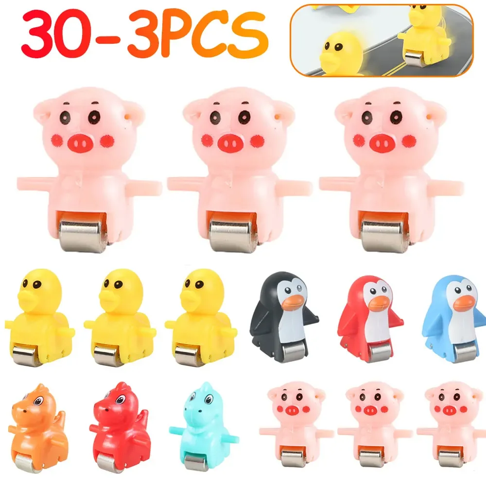 3-30PCS Racing Car Train Toy Duck/Pig/Dinosaur/Penguin Climb Stairs Toy Roller Coaster Toy for Boys and Girls Birthday Gifts
