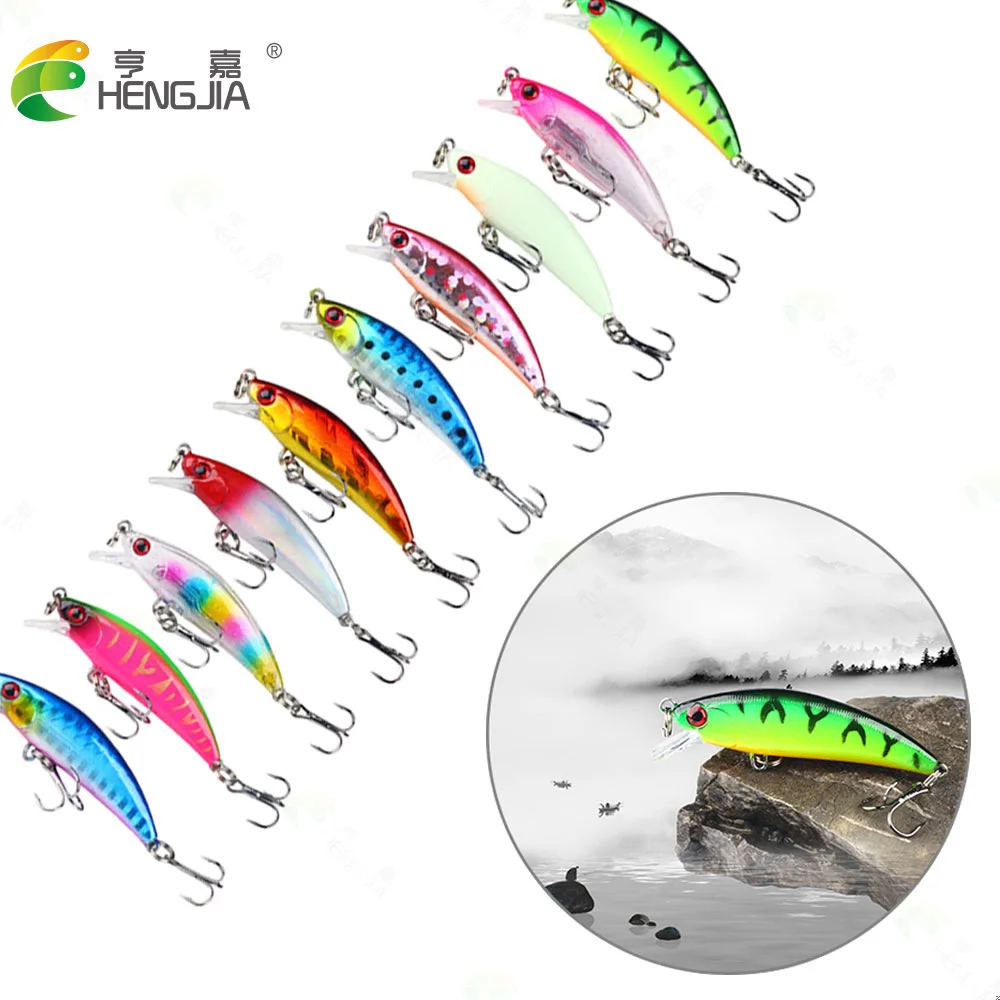 Fishing Gear Plastic Lure Bait Submersible Minnow 5.5CM 4.8G Bionic Short Tongue Bait Death Swinging Temptation Popper Lures