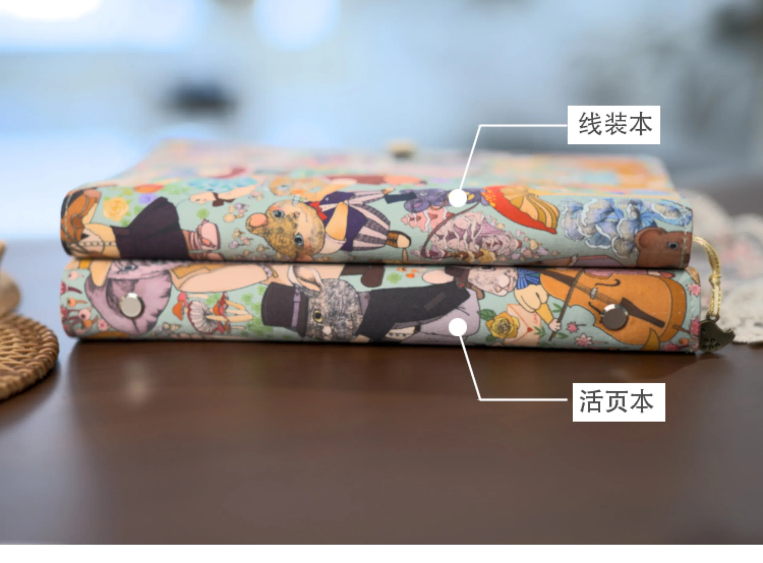 ภาพประกอบพิมพ์ใบหน้าผ้าสัตว์น่ารัก A5 คู่มือสมุดบัญชีมือวรรณกรรม Binder แบบหลวม