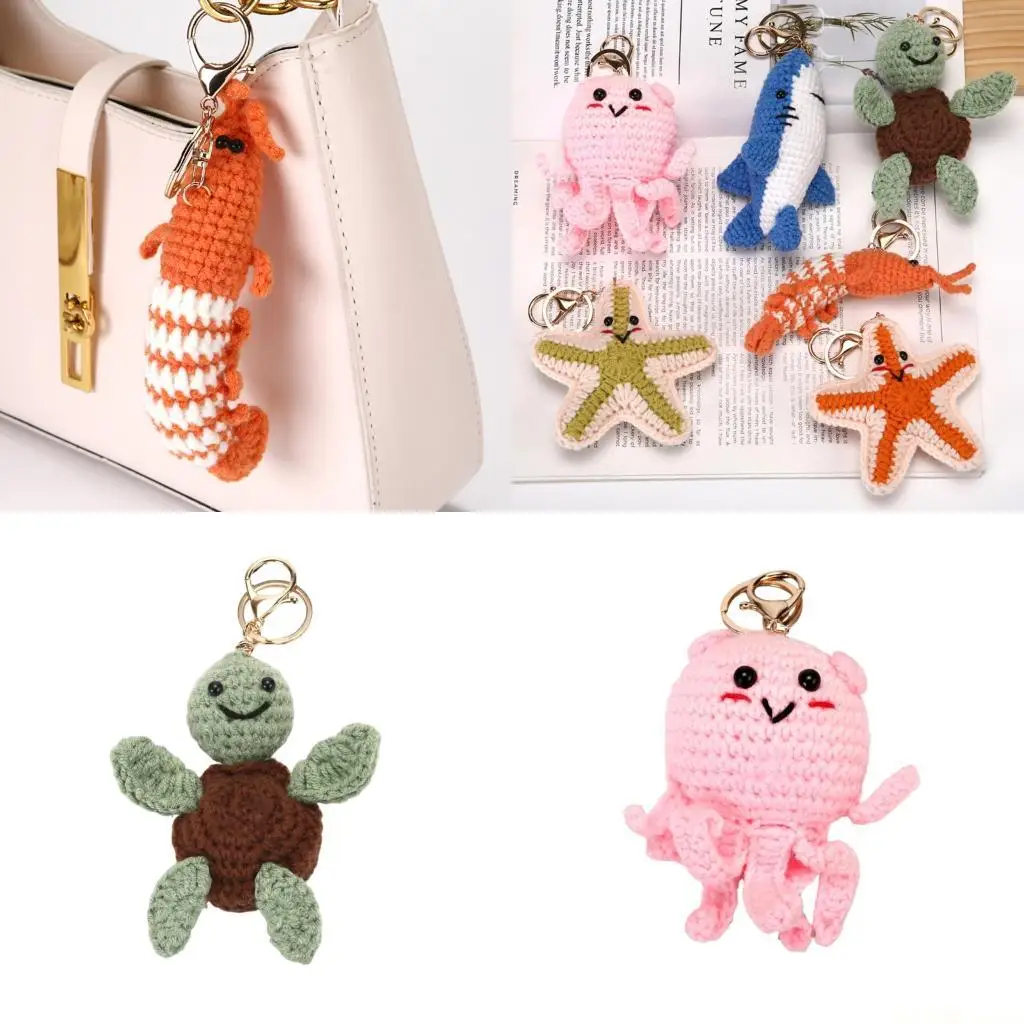 

D46E Artistic Handmade Ocean Theme Keychain With Sea Aniaml Accent User Friendly