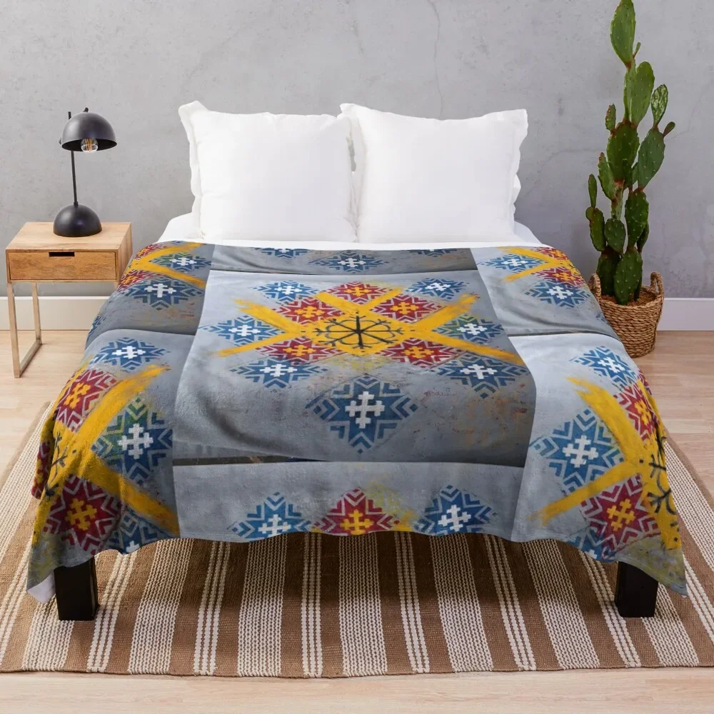 Latvian Power symbols : Sun and Morning Star Throw Blanket Luxury Brand Summer Custom Bed Fashionable Large Blankets