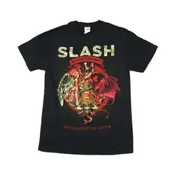 Camiseta Slash do amor apocalíptico masculina, preta pequena