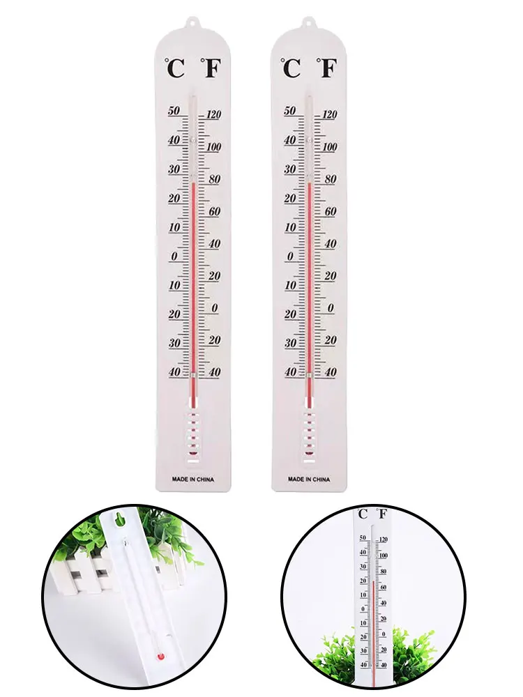 2PCS 40CM Wall Thermometer Indoor Outdoor Home Office Garden Temperature Mounted Plastic Garden Household Merchandises parts