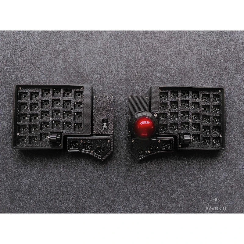 CCK-BALL Split-toetsenbord Draadloos Dual-mode Hot-swappable Trackball Split-toetsenbordkit Aangepast ZMK Office Gaming-toetsenbord Cadeau