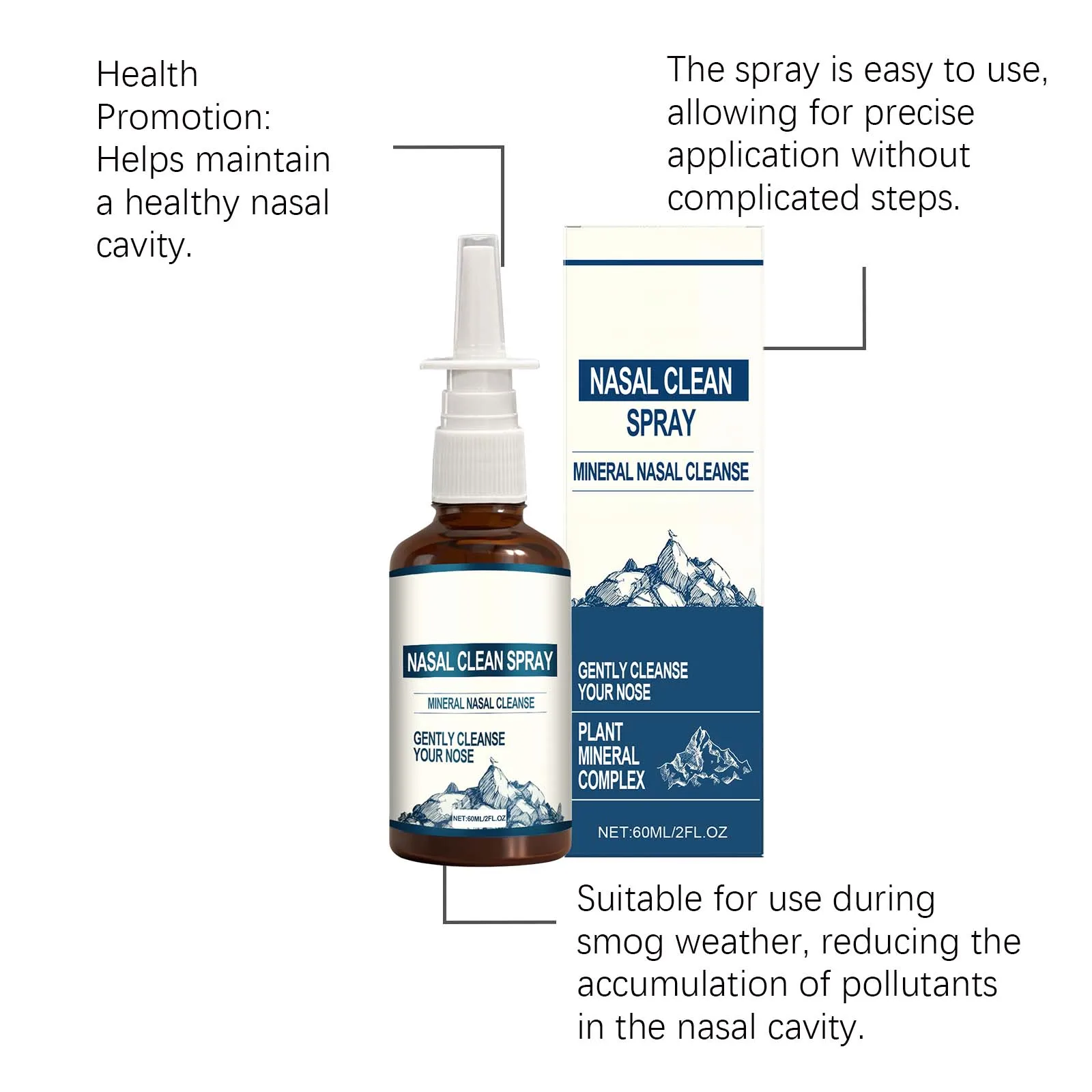 Cleansing Spray Nasal Moisturizing Care Relieve Nasal Discomfort for Pollutant Removal Comfort Care Daily Nourishing Care 60ml - view 5