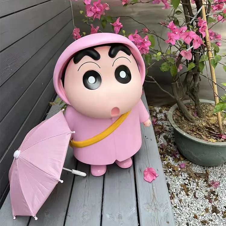 40cm Crayon Shin-Chan Large Raincoat Figure Series Model Car Ornament Doll Collection Decoration Anime Limited Christmas Gifts