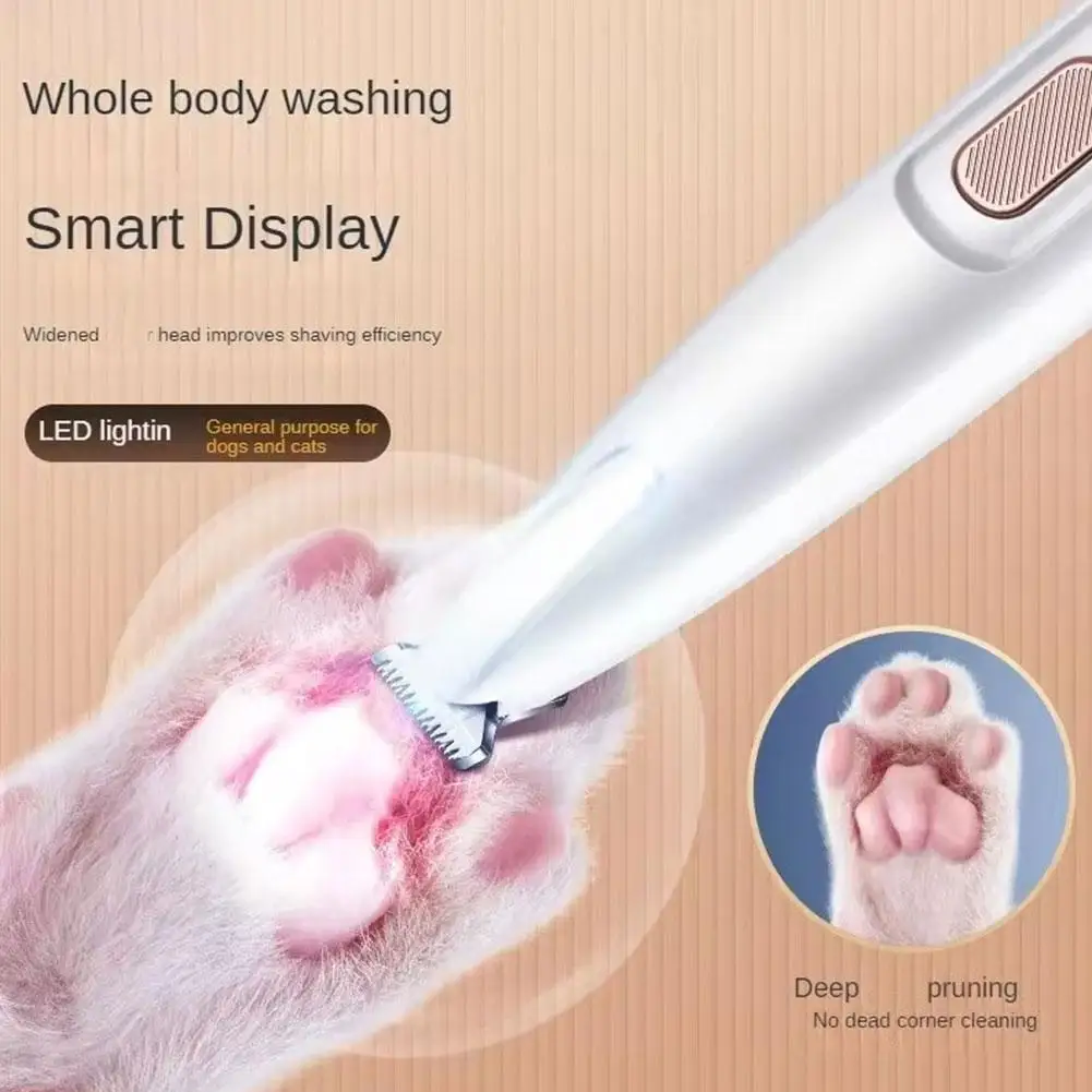 Multifuncional Pet Hair Clippers, Barbeador recarregável à prova d'água com LED, Pet Light Trimmer, Cabelo Displa J5R2