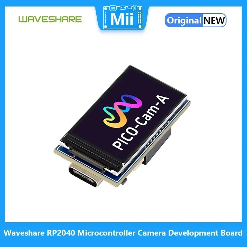 Microcontrolador Waveshare RP2040 com câmera em escala de cinza HM01B0, tela LCD IPS de 1,14 polegadas, câmera integrada em escala de cinza