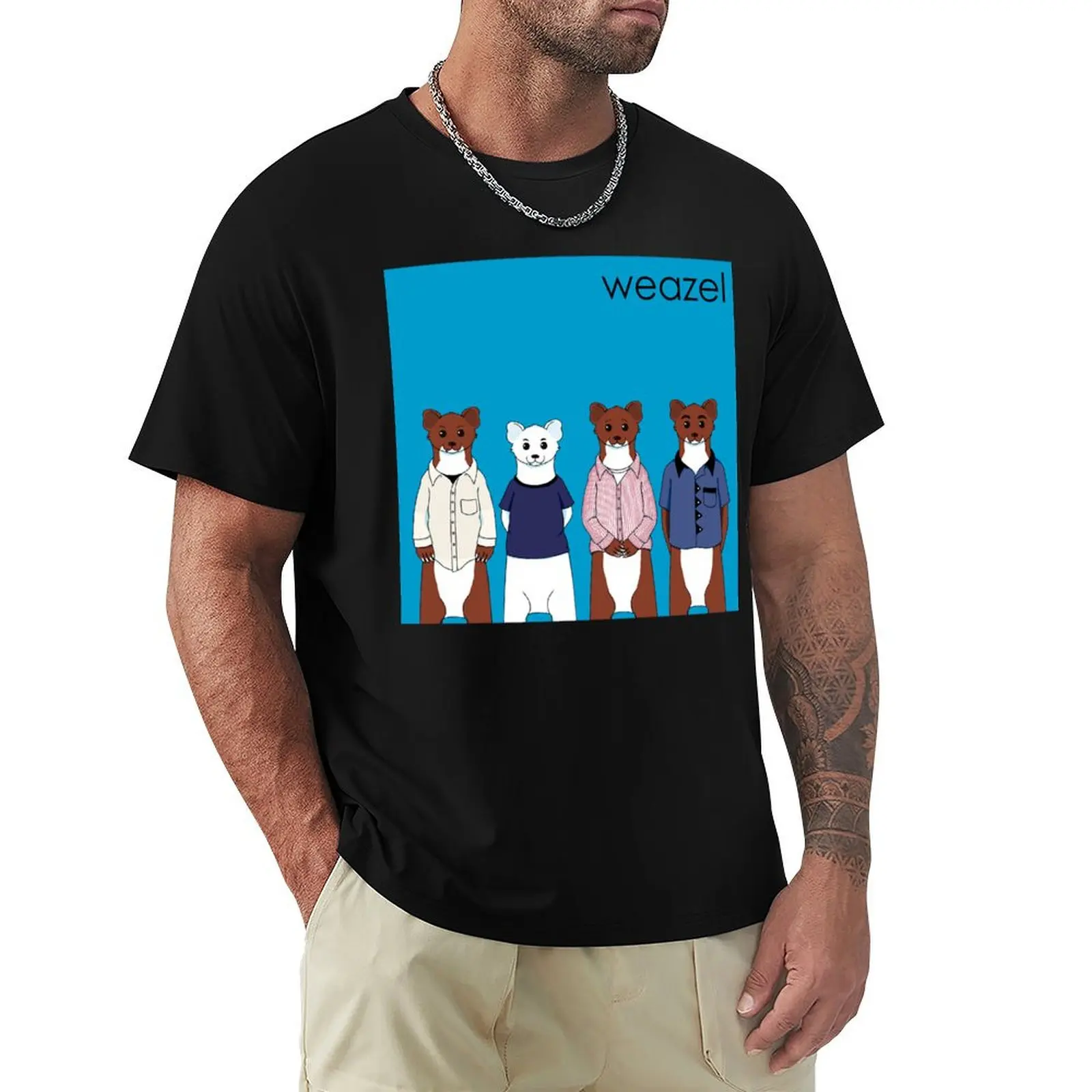 

Weasel Blue Album T-Shirt Durable Work Wear T-Shirt