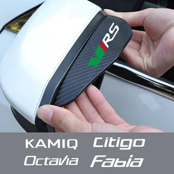 2Pcs Carbon Fiber Car Rearview Mirror Eyebrow Rain Cover For Skoda Yeti KAMIQ FABIA CITIGO octavia KODIAQ KAROQ VRS