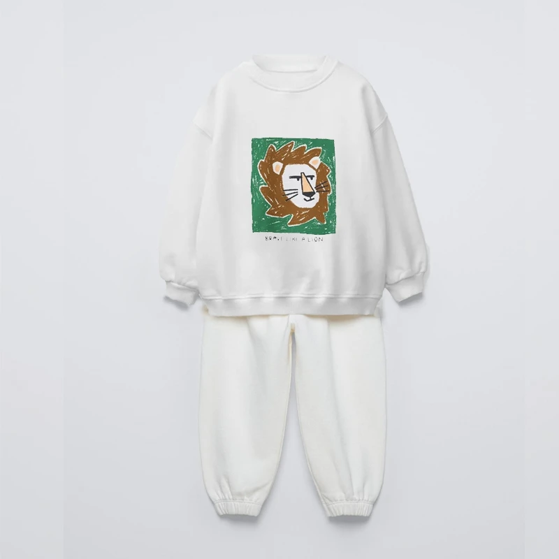 Neuer Stil Kinderkleidung 2-teiliges Set Sweatshirts + Hosen Einfache Mode Kinder Frühling Herbst Kleidung Lässige Freizeitanzüge 0-6 Jahre – Detail 6