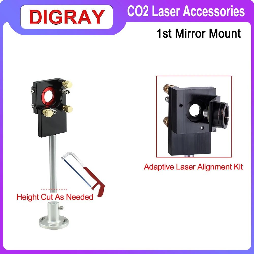 DIGRAY Co2 Laser Head First Mirror Mount Dia.25mm Reflective Mirror Integrative Mount for Laser Engraving and Cutting Machine