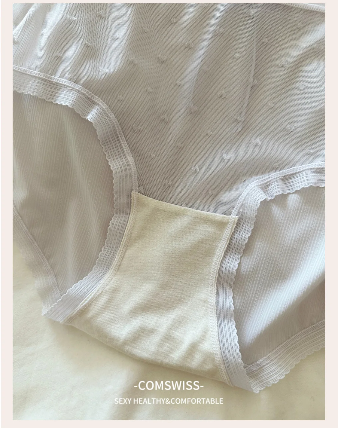 Spring And Summer New Products 7A Antibacterial Lace Fresh Pure Desire Girl's Heart Jacquard Underwear Breathable Ultra-thin Mes