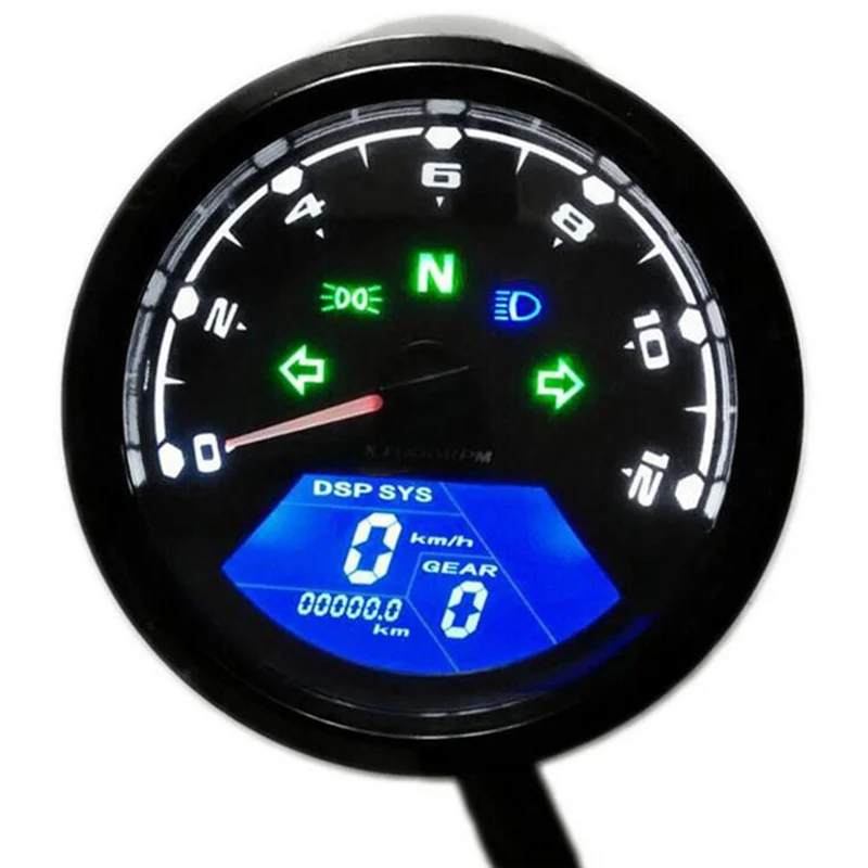 

Motorcycle LCD Instrument Odometer Tachometer Speedometer Digital LCD Oil Gauge With Induction Sensor