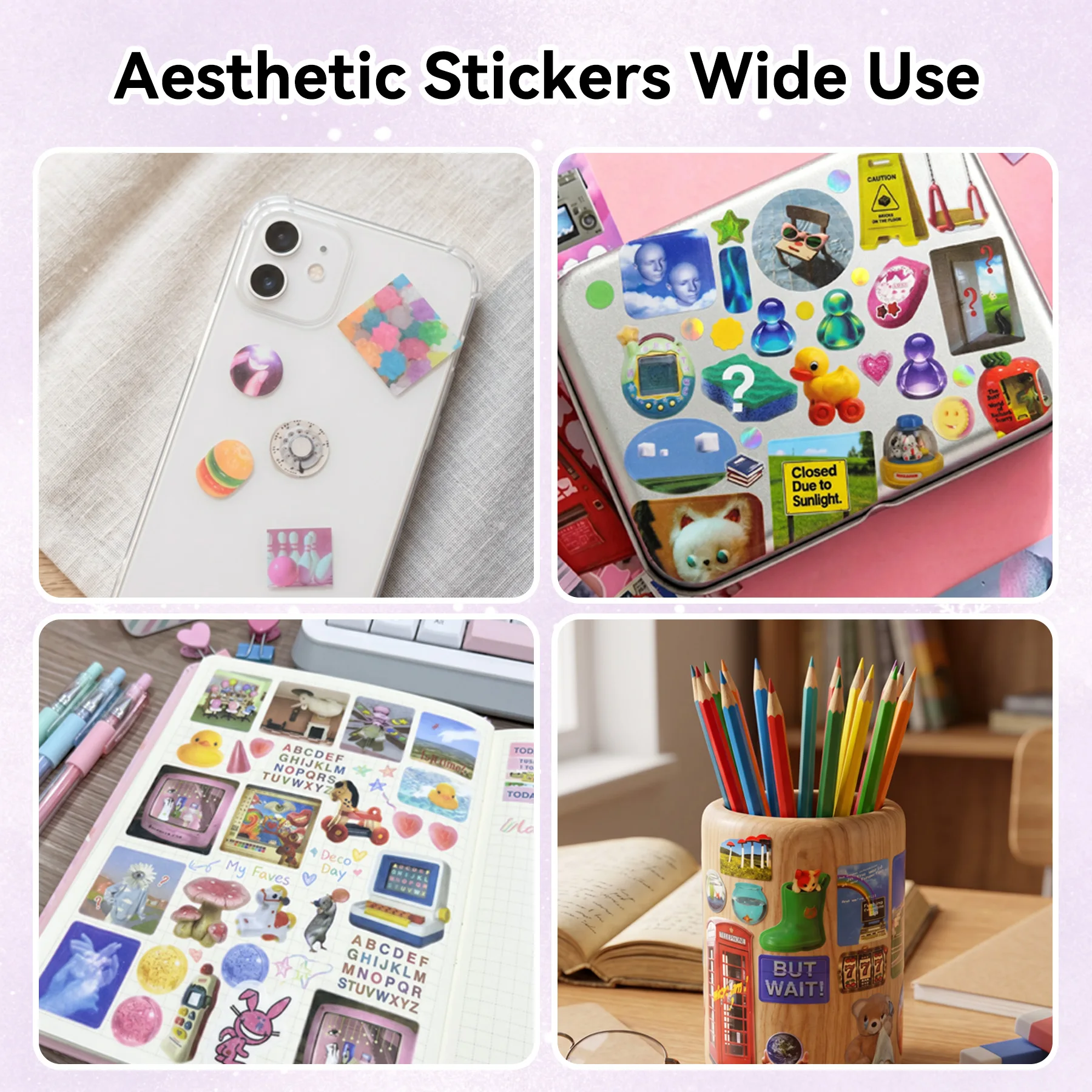 Zufällige Auswahl an 874+ Ästhetischen Aufkleber-Büchern, Y2K Niedliche Sticker für Journaling, Scrapbooking, Planer, DIY Bastelarbeiten und Kartenherstellung – Detail 4