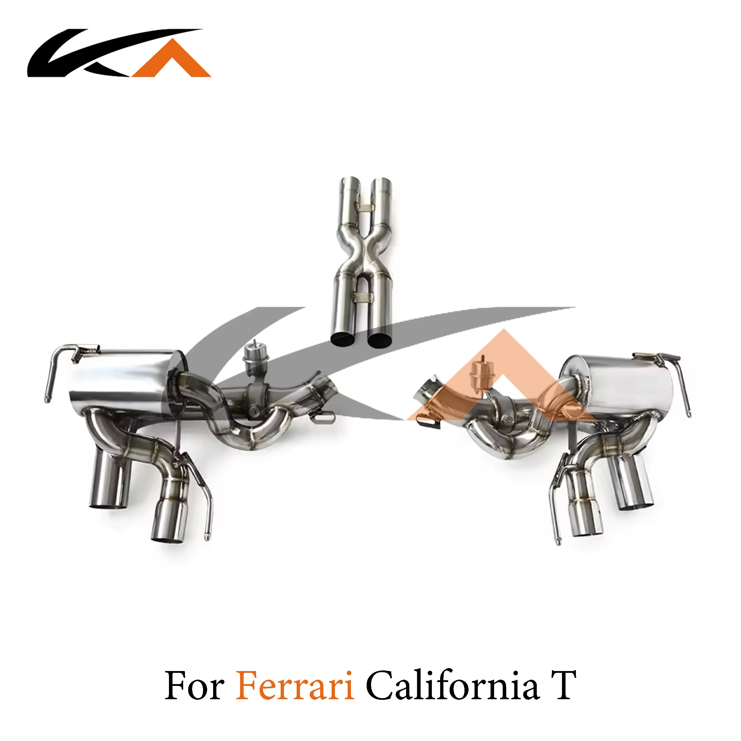 

KA Tuning exhaust system stainless catback for Ferrari California T 3.9T rear section with muffler and valve and x-pipe