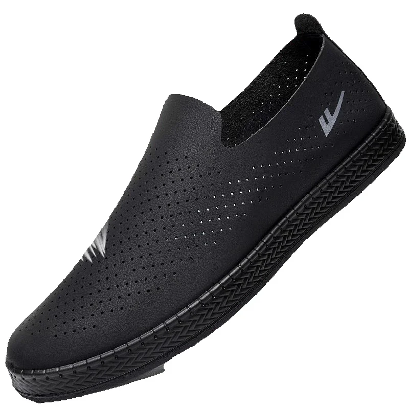 Pull-on Men's Casual Slip-on Leather Shoes, 2026 New Spring/summer Breathable Mesh Casual Old Beijing Shoes_vogvips.com
