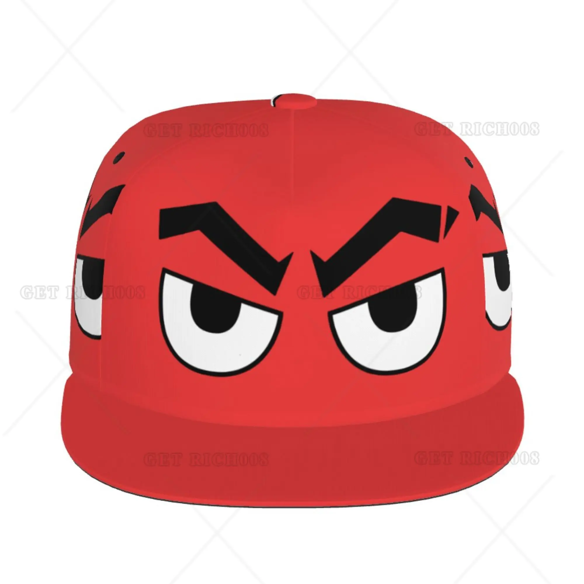 

Red Angry Eyes Cartoon Baseball Cap Hiphop Sun Visor Men Women Rapper Adjustable Print One Size All Seasons