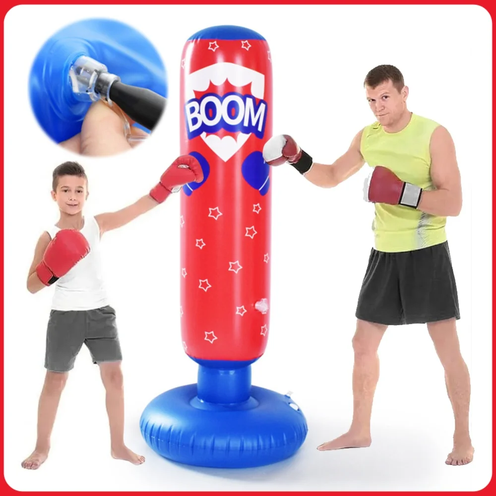 Kids Inflatable Punching Bag Free Standing Boxing Bag Lightweight Inflation Punching Column Thickened for Boxing Training