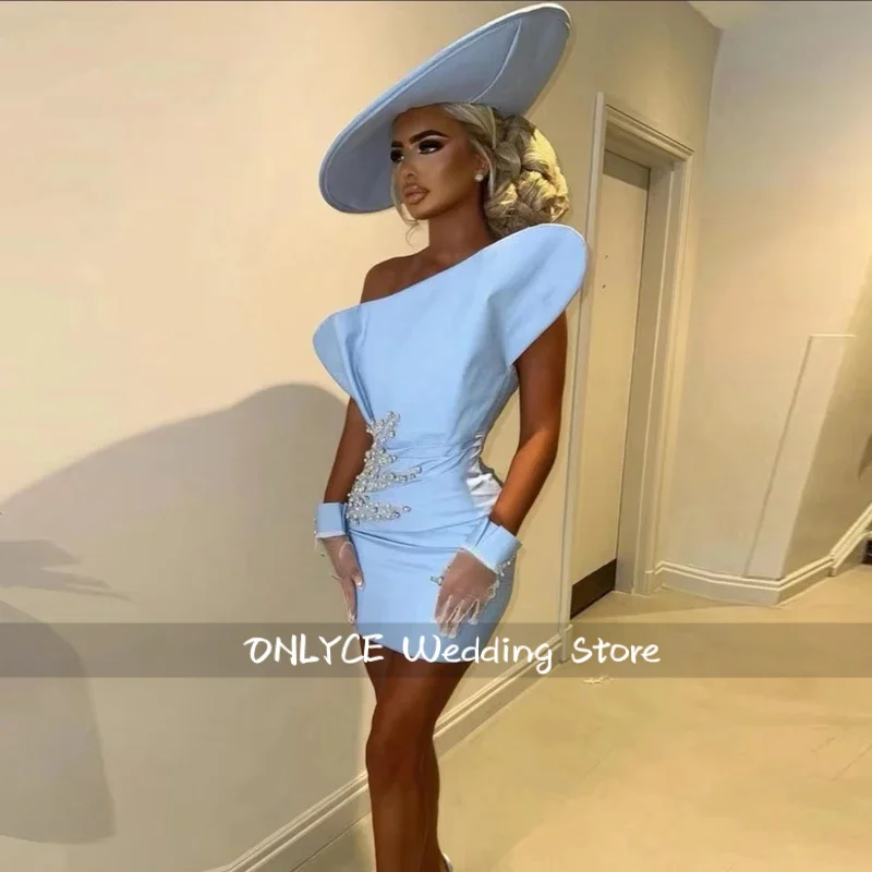 Modern Customized Mini Short Cocktail Dress Sheath Sleeveless Cocktail Prom Gown  Beading Wedding Party Gown