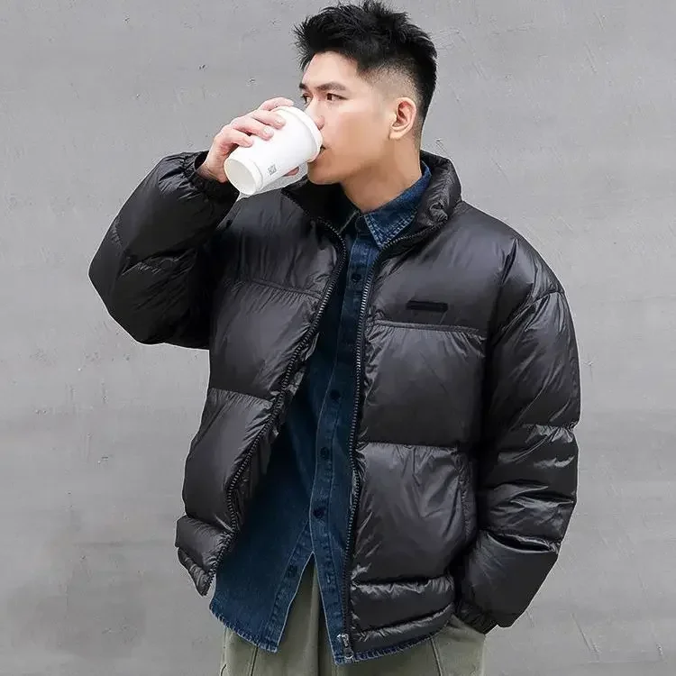 Solid Color Thick Jacket Man Trend 2024 Warm Winter Coat for Men On Offer Cold Clothing Fashion Luxury Padding Y2k Joker Stylish