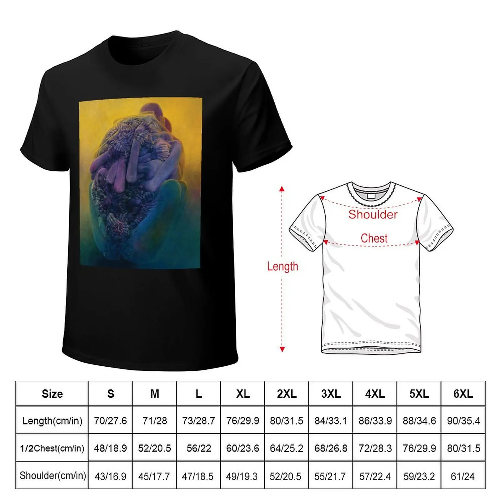 zdzislaw beksinski T-shirt blacks tops summer tops aesthetic clothes mens t shirts