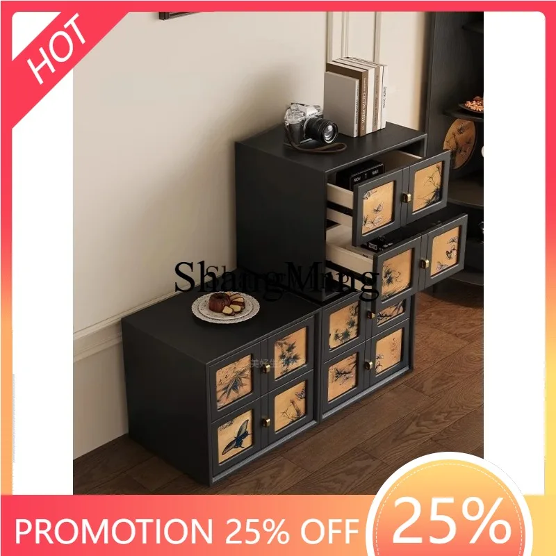 FG good-looking style black chest cabinet living room wall locker bedroom wall locker