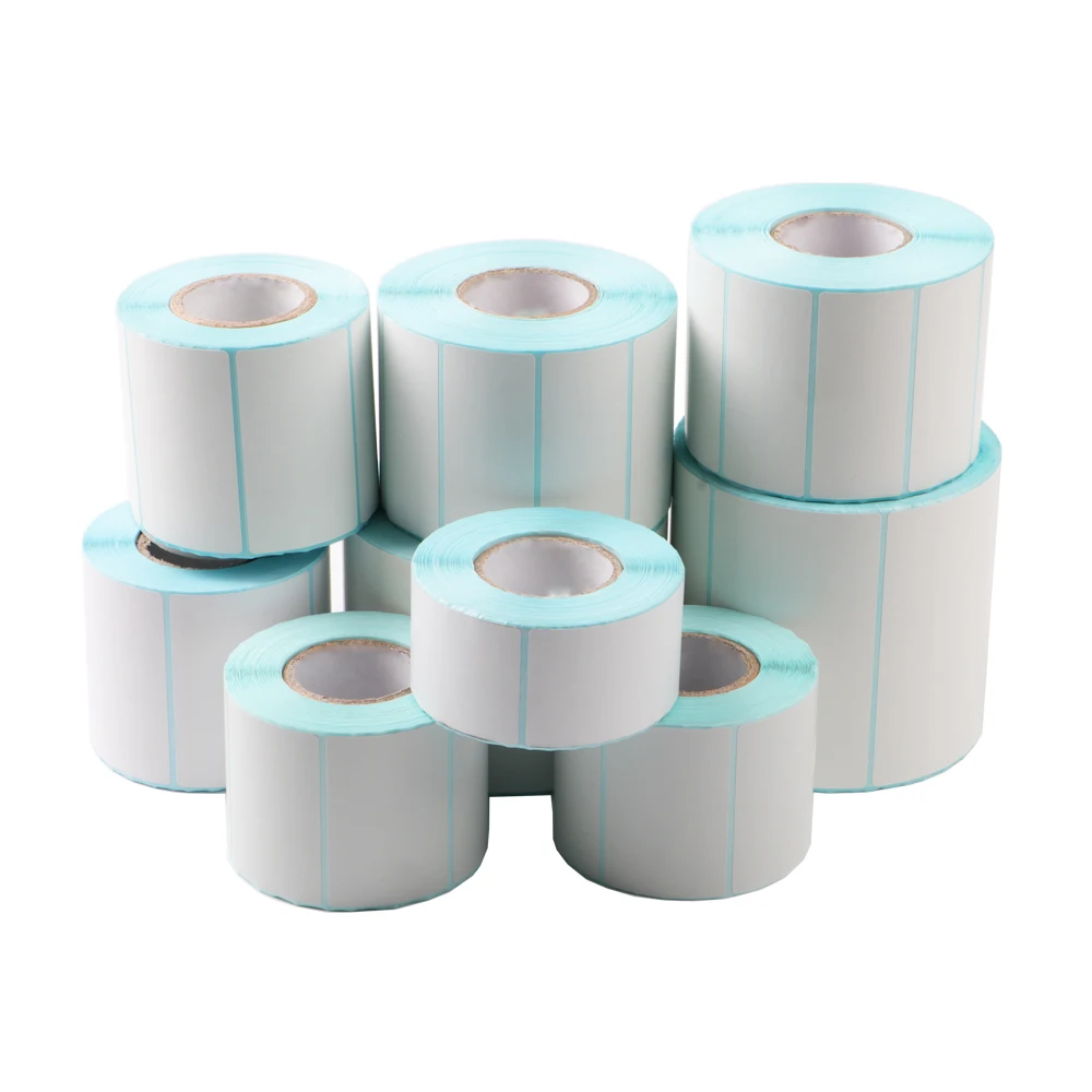 Wodoodporny 20-30-40-50-60-70MM Szeroki pusty papier termiczny z bezpośrednim nadrukiem Etykiety samoprzylepne Etykieta z kodem kreskowym Etykieta z ceną Rolka olejoodporna