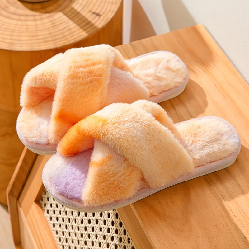 Slippers Mode Winter Vrouwen Indoor Slippers Warm Schapenbont Thuis Slippers Dame Casual Huis Schoenen