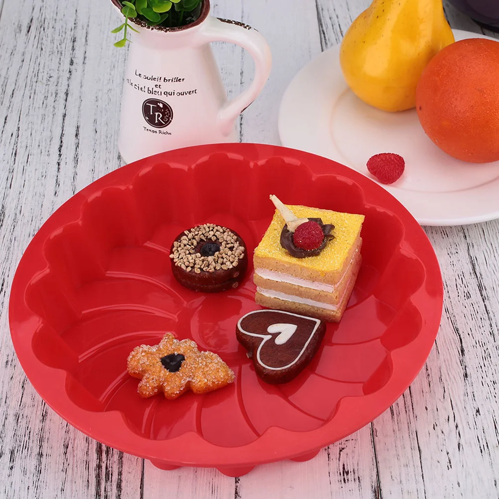 

Silicone Cake Pan Large Thickened Flower Shape Baking Mold Non-Stick Flexible For Birthday Cheesecake Coffee Cake Cornbread