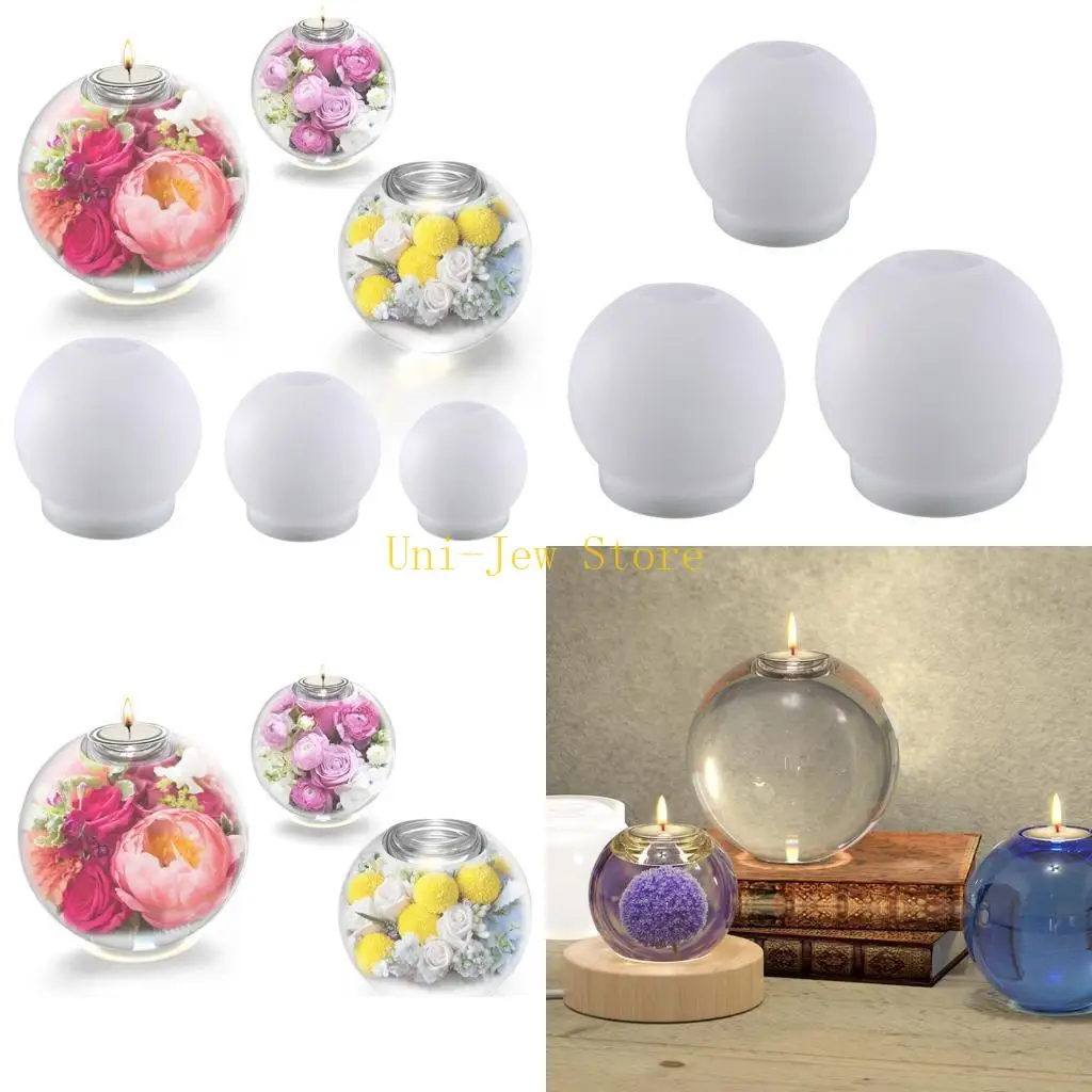 

40 ГБ 3 шт. силиконовая форма для шарового подсвечника сферический подсвечник из эпоксидной смолы