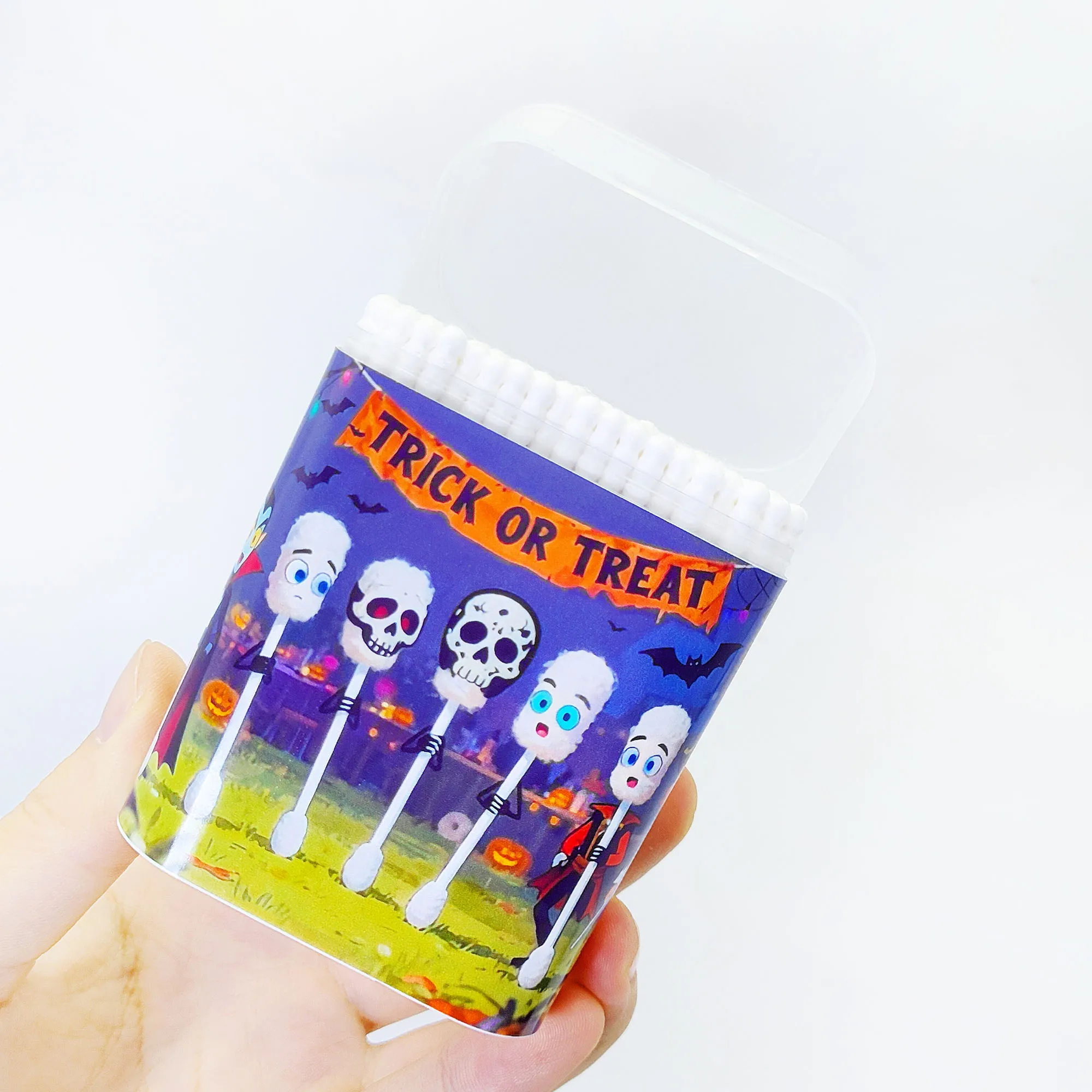 400개 할로윈 테마의 양면 면봉, 나선형 원형 면봉, 창의적인 휴일 파티 요소 면봉.