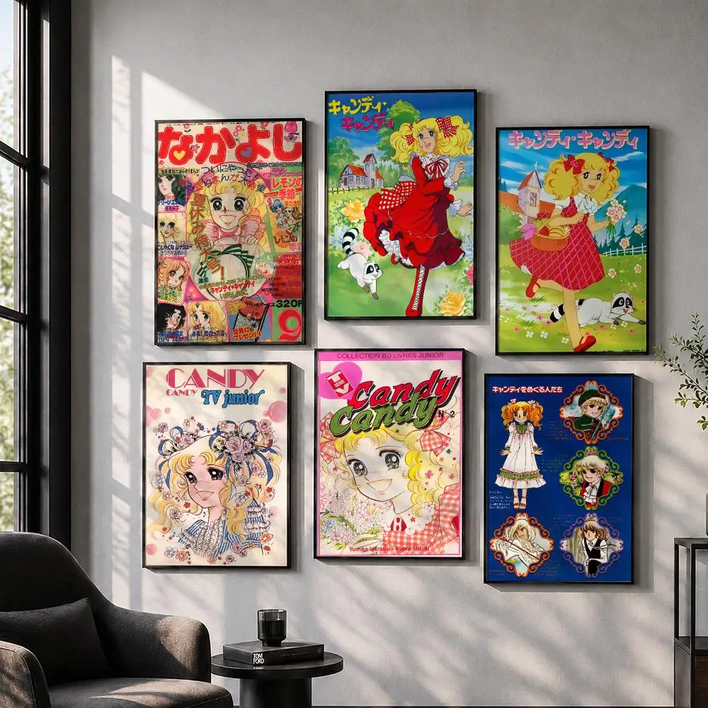 C-Candy C-Candy Cute Poster Peel And Stick Wall Art Print Aesthetic Home Decor For Bedroom Living Room Bar Hallway Easy Apply