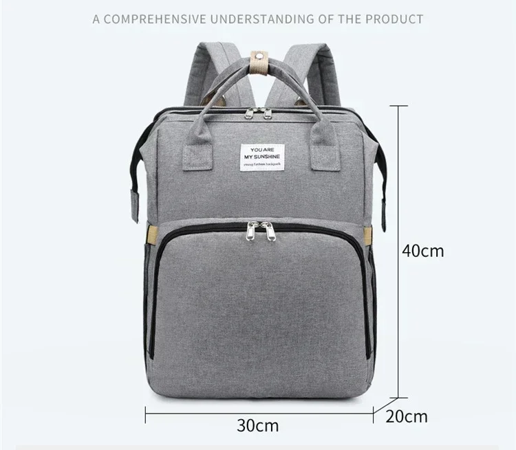 Foldable Sleepable New Style Mommy Bag Multifunctional Mother and Baby Bag Mommy Bag Baby Bottle Backpack Diaper Backpack