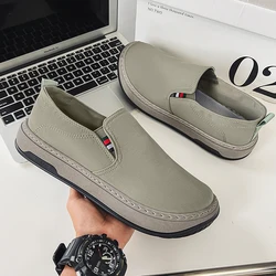 PARZIVAL Men Canvas Shoes Breathable Ice Silk Men's Loafers Solid Black Grey Green Mens Shoes Slip-on Driving Shoes Moccasins