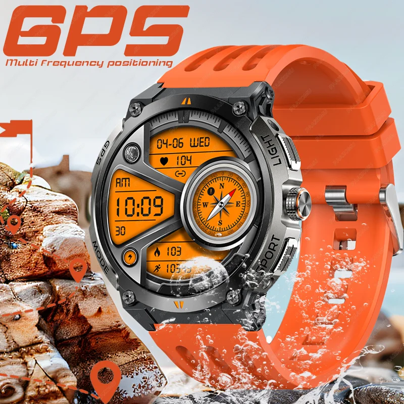 

New GPS outdoor Smartwatch AMOLED Display GPS Track Compass Altimeter Custom dial Health Watches Bluetooth Call Smart Watch 2025