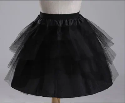 สั้นงานแต่งงาน Petticoat Tulle สีดําไม่มีกระดูก Flare เจ้าสาวเจ้าสาว