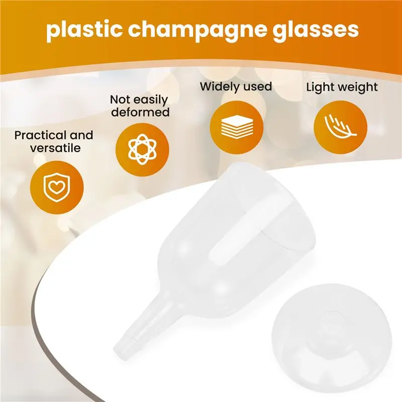 AC88-Clear Plastic Wine Glass Recyclable - Shatterproof Wine Goblet - Disposable & Reusable Cups For Champagne, Dessert 12Pcs