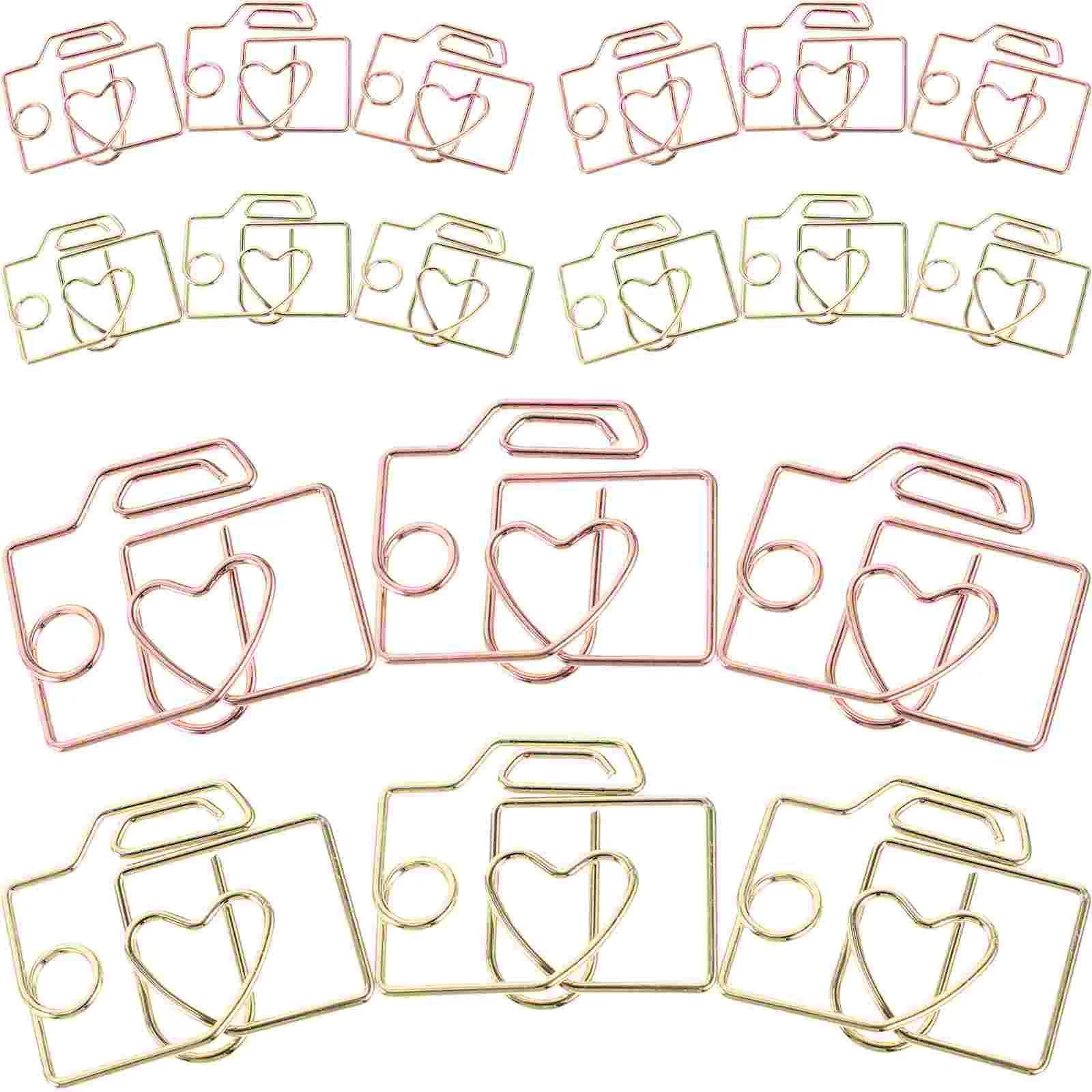 20 Pcs Cute Metal Mini Paper Clip Office Room Iron Wire Electroplating Alloy Decorative Craft Clips