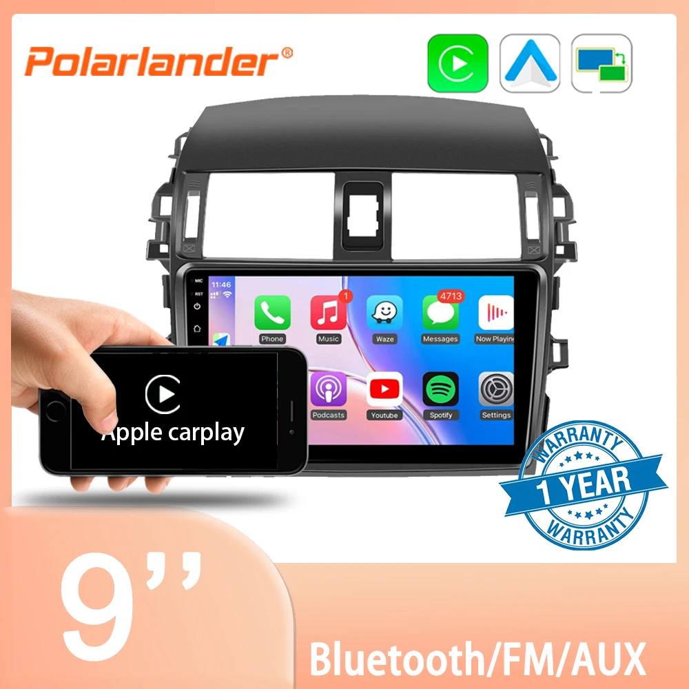 9 Inch Android Car Radio For Toyota Corolla 2009-2013 With Wireless Carplay GPS Navigation 2+32G