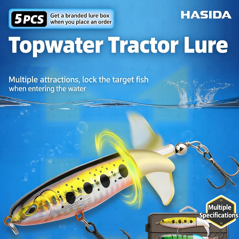 

Воблер HASTER Spinner Tractor с отражающим покрытием, шумовым эффектом и 3D-глазами для ловли баса и сома