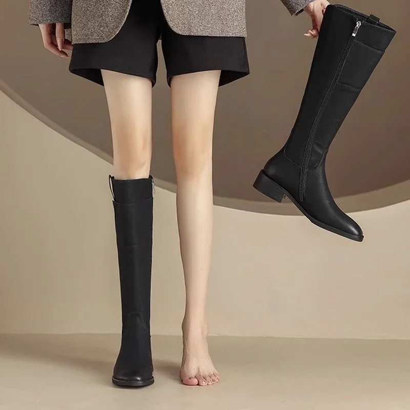 2026 Fall Winter Essential Retro Knee-High Boots Versatile Rider Style
