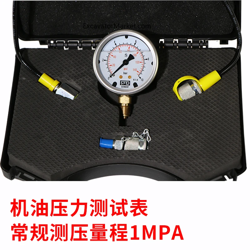 Excavator Oil Pressure Gauge Set  Gauge Excavator Hydraulic Oil Test Gauge Machine Oil Pressure